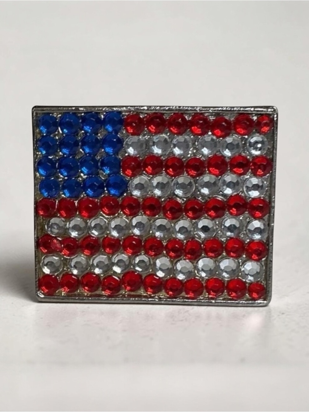 Vintage Jeweled American Flag Lapel Pin Brooch